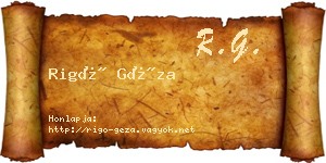 Rigó Géza névjegykártya