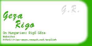 geza rigo business card